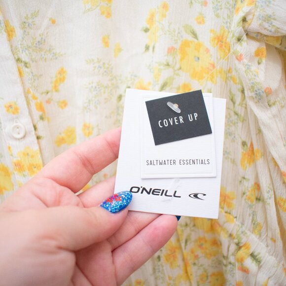 O'Neill Cover Up Medium Floral Shirt Dress NWT - Picture 4 of 6